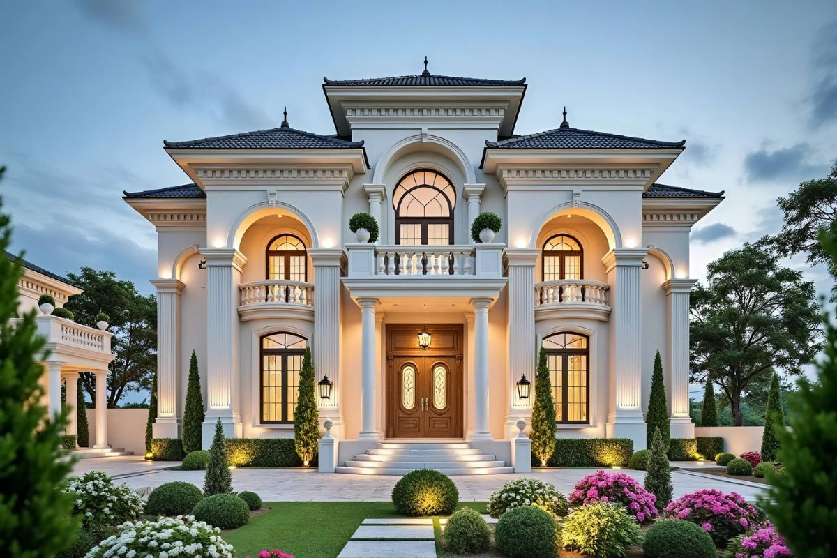 Biệt thự nhà vườn phong cách tân cổ điển ( Ảnh: Sưu tầm )
