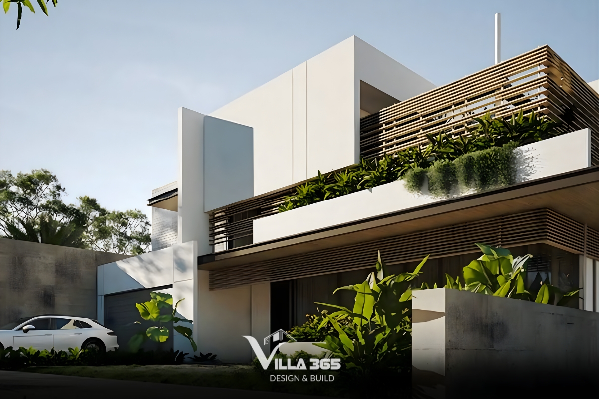 Không gian mở liên thông và sự kết nối trong nhà - ngoài trời qua cửa kính lớn là yếu tố không thể thiếu của biệt thự hiện đại