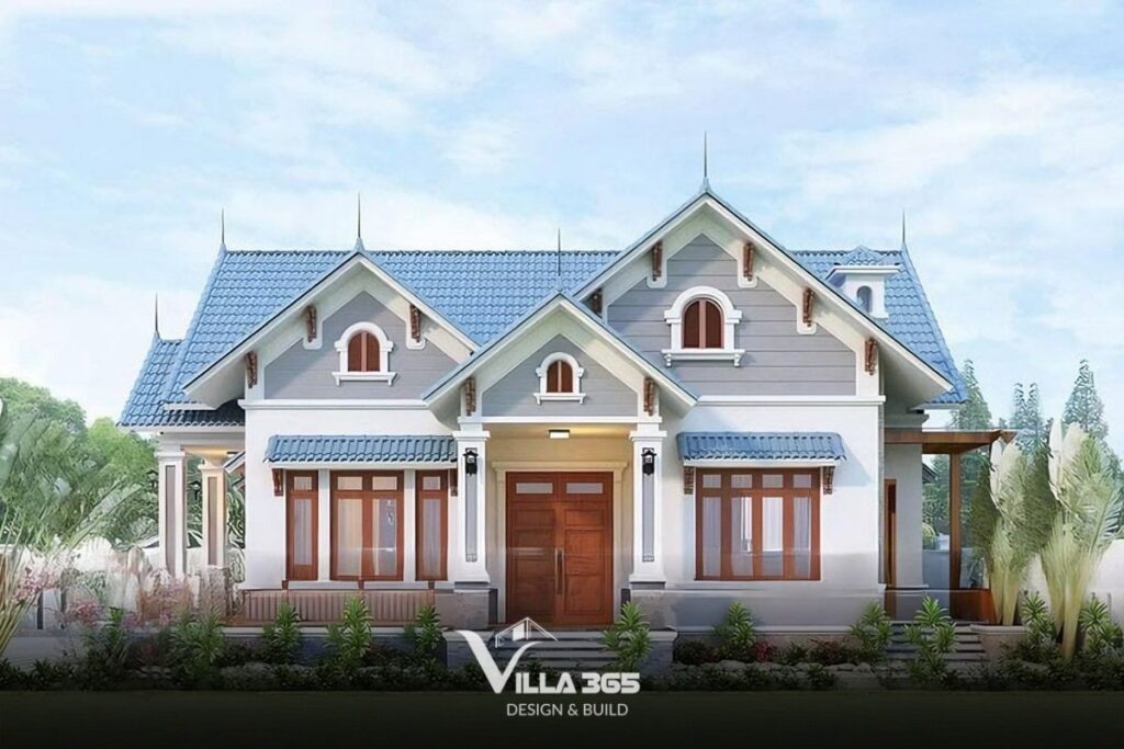 Mẫu biệt thự 1 tầng hiện đại mái Thái 
