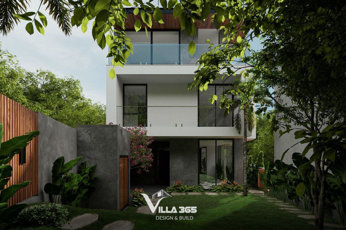 Biệt thự tropical hiện đại 2–3 tầng là giải pháp hoàn hảo khi quỹ đất giới hạn nhưng không muốn đánh đổi tinh thần nhiệt đới 
