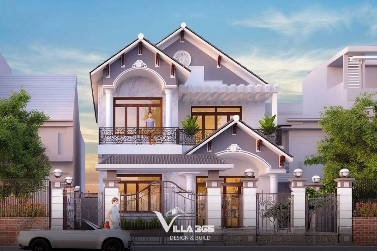 Phân khúc 2 tầng dẫn đầu thị trường thiết kế biệt thự tân cổ điển mái Thái năm 2026 nhờ sở hữu tỷ lệ hình khối cân đối và mức chi phí phù hợp với đa số gia chủ 