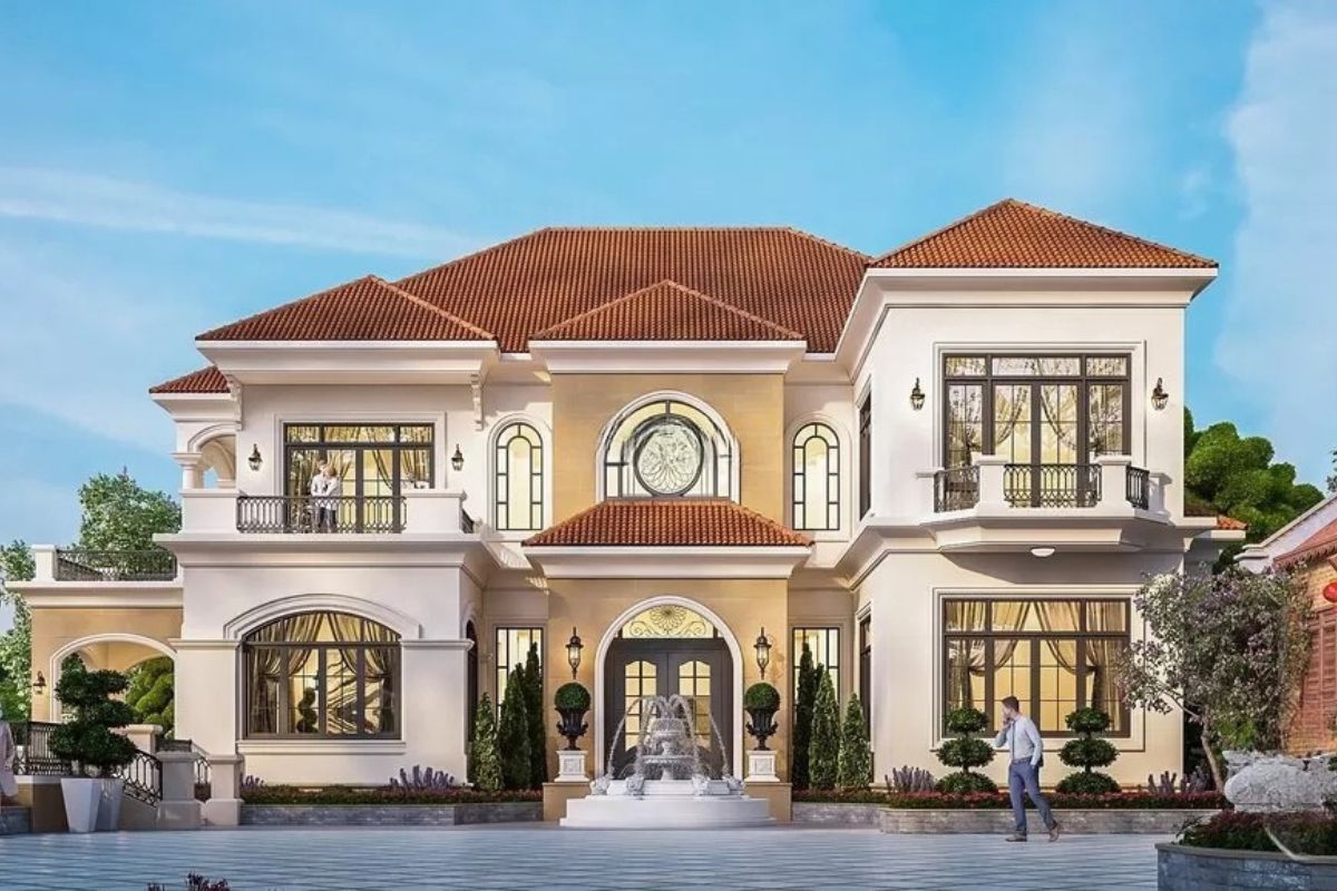 Biệt thự 2 tầng mái Nhật phong cách Địa Trung Hải mang vẻ phóng khoáng đặc trưng (Ảnh: Sưu tầm)