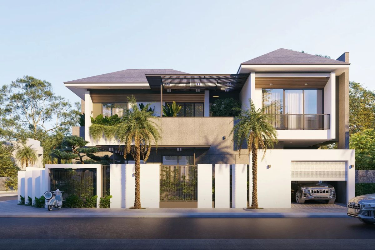 Cửa cuốn đem lại sự thuận tiện cho biệt thự (Ảnh: Sưu tầm)