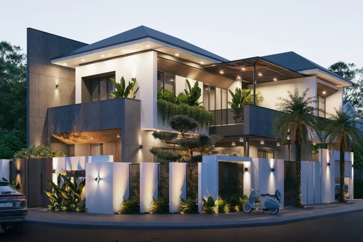 Hai mặt tiền giúp tăng độ thông thoáng cho công trình (Ảnh: Sưu tầm)