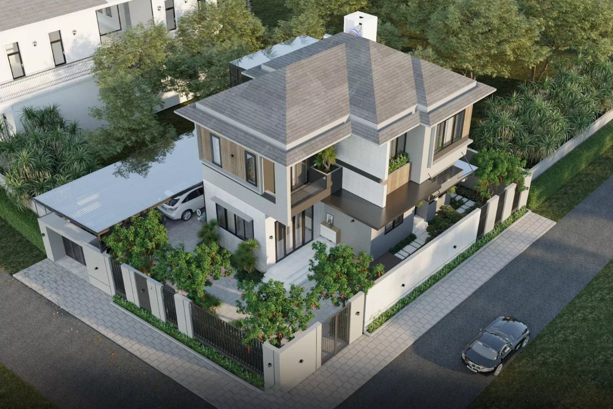 Biệt thự với nhiều cửa sổ giúp không gian luôn dễ chịu (Ảnh: Sưu tầm)