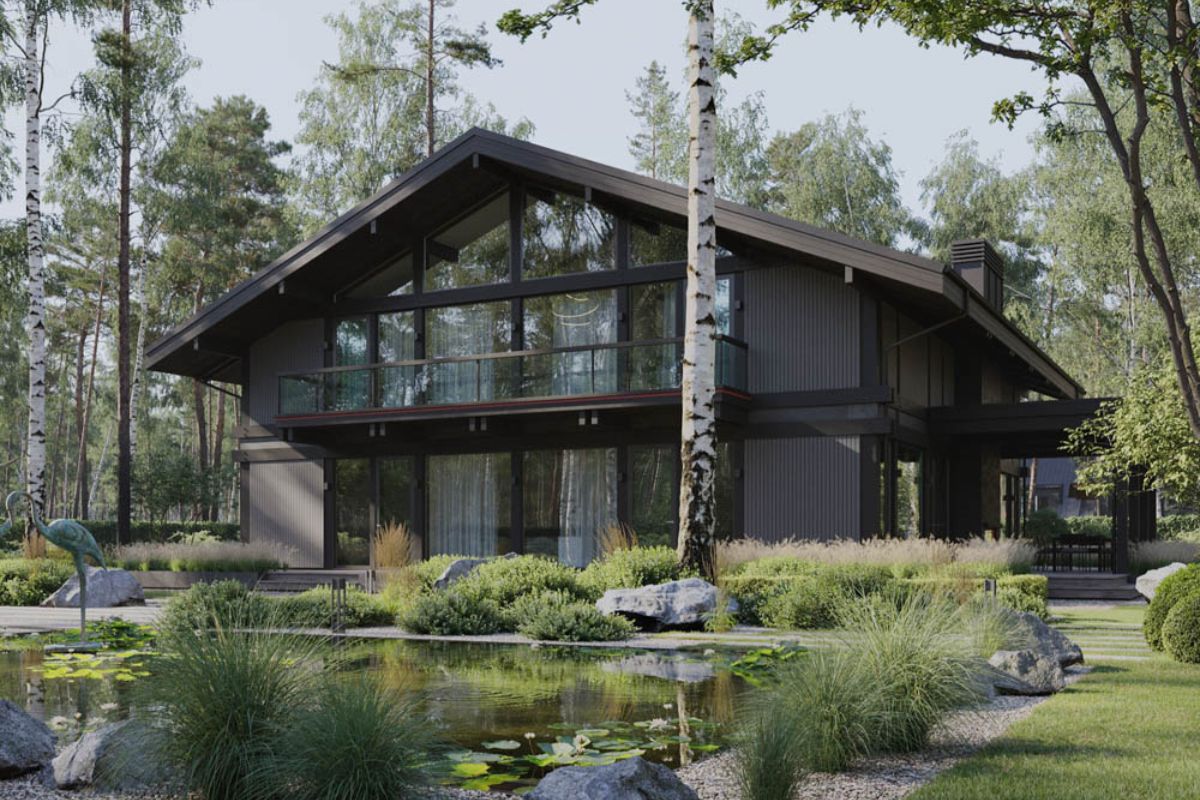 Biệt thự 2 tầng mái thái hiện đại mở rộng trải nghiệm sống với không gian xanh liền mạch (Ảnh: Sưu tầm)