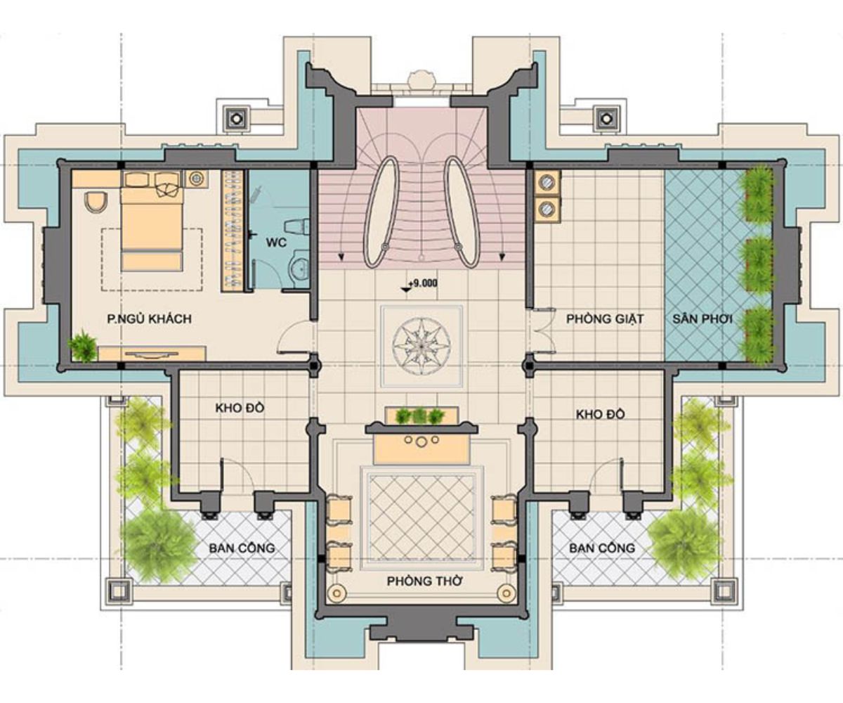 Không gian tĩnh cho hoạt động tinh thần trong biệt thự cổ điển châu Âu (Ảnh: Sưu tầm)