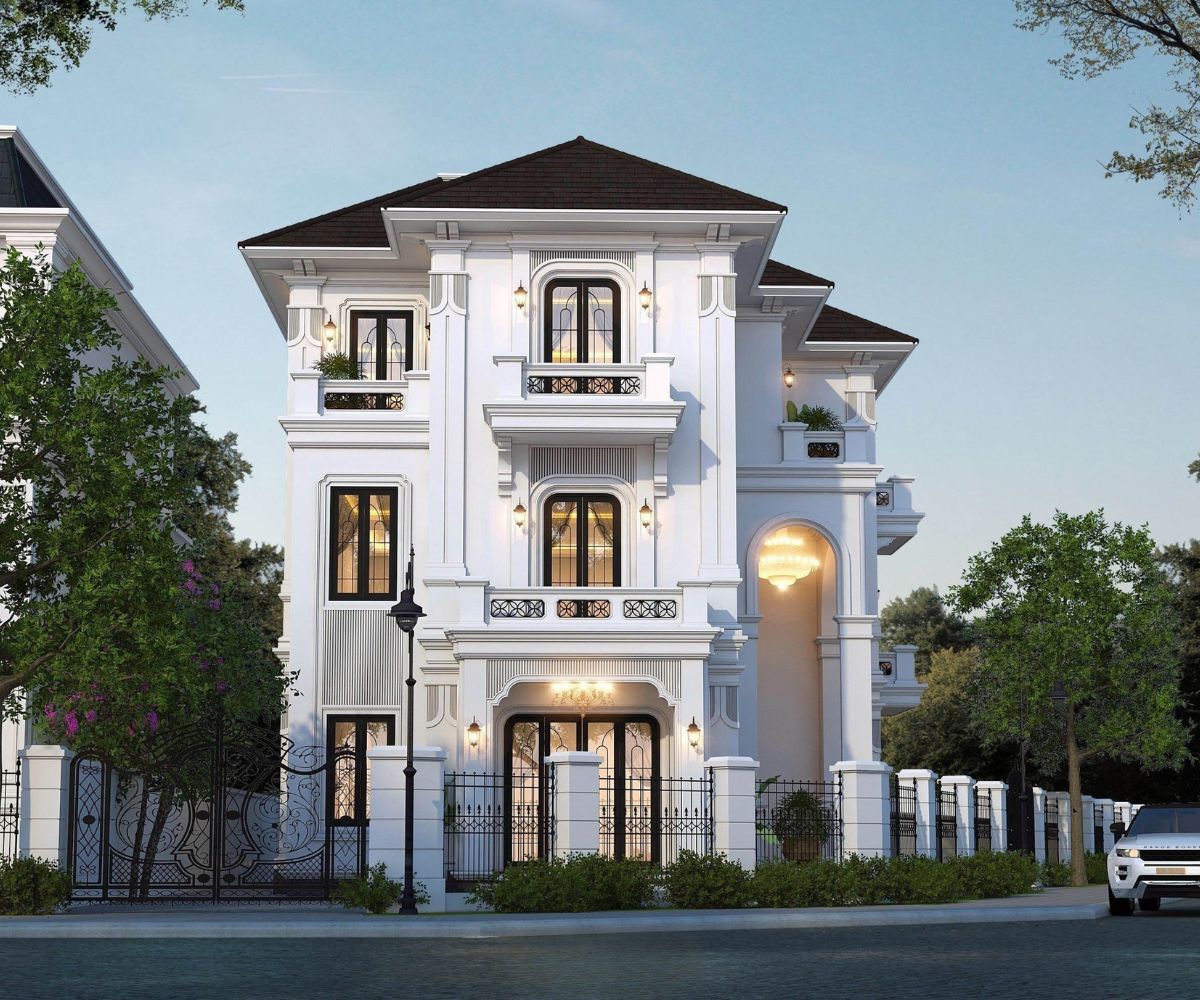 Mẫu biệt thự Indochine 2 mặt tiền nổi bật ở mọi góc nhìn (Ảnh: Sưu tầm)