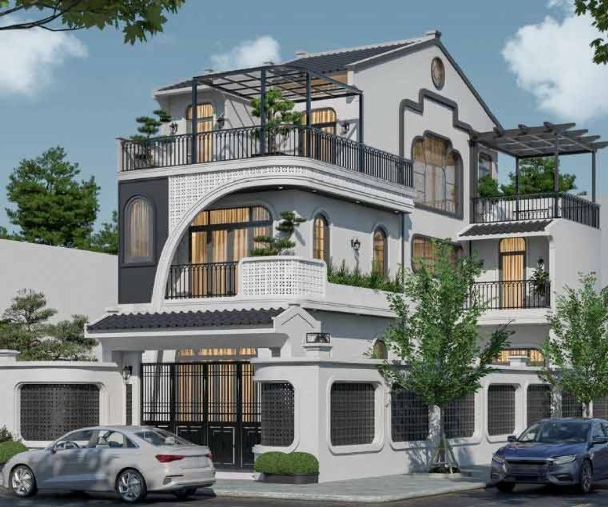 Ban công và cửa sổ bố trí hợp lý trong biệt thự Đông Dương (Ảnh: Sưu tầm)