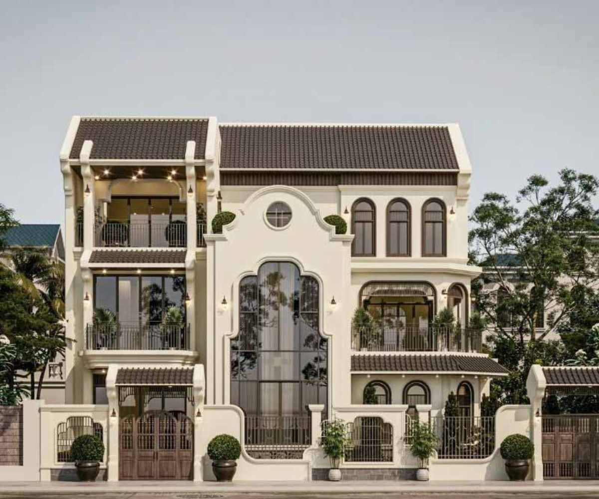 Mẫu biệt thự Indochine diện tích lớn tạo không gian sống đẳng cấp (Ảnh: Sưu tầm)
