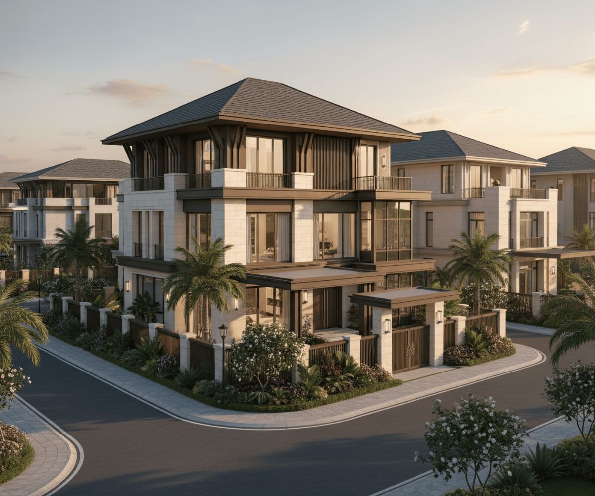 Ngoại thất sử dụng ban công nhỏ giúp biệt thự 3 tầng mái Nhật thông thoáng (Ảnh: Sưu tầm)