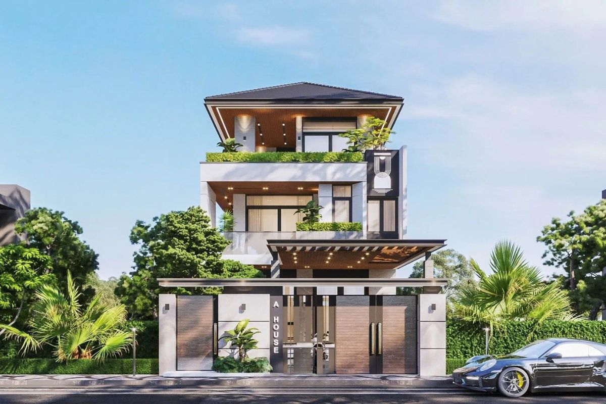 Thiết kế tối ưu giúp nhà mái Nhật 3 tầng tận dụng không gian hiệu quả (Ảnh: Sưu tầm)