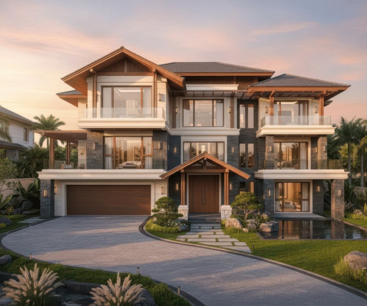 Biệt thự 3 tầng mái Nhật 150m²+ mang đến không gian sống rộng rãi (Ảnh: Sưu tầm)