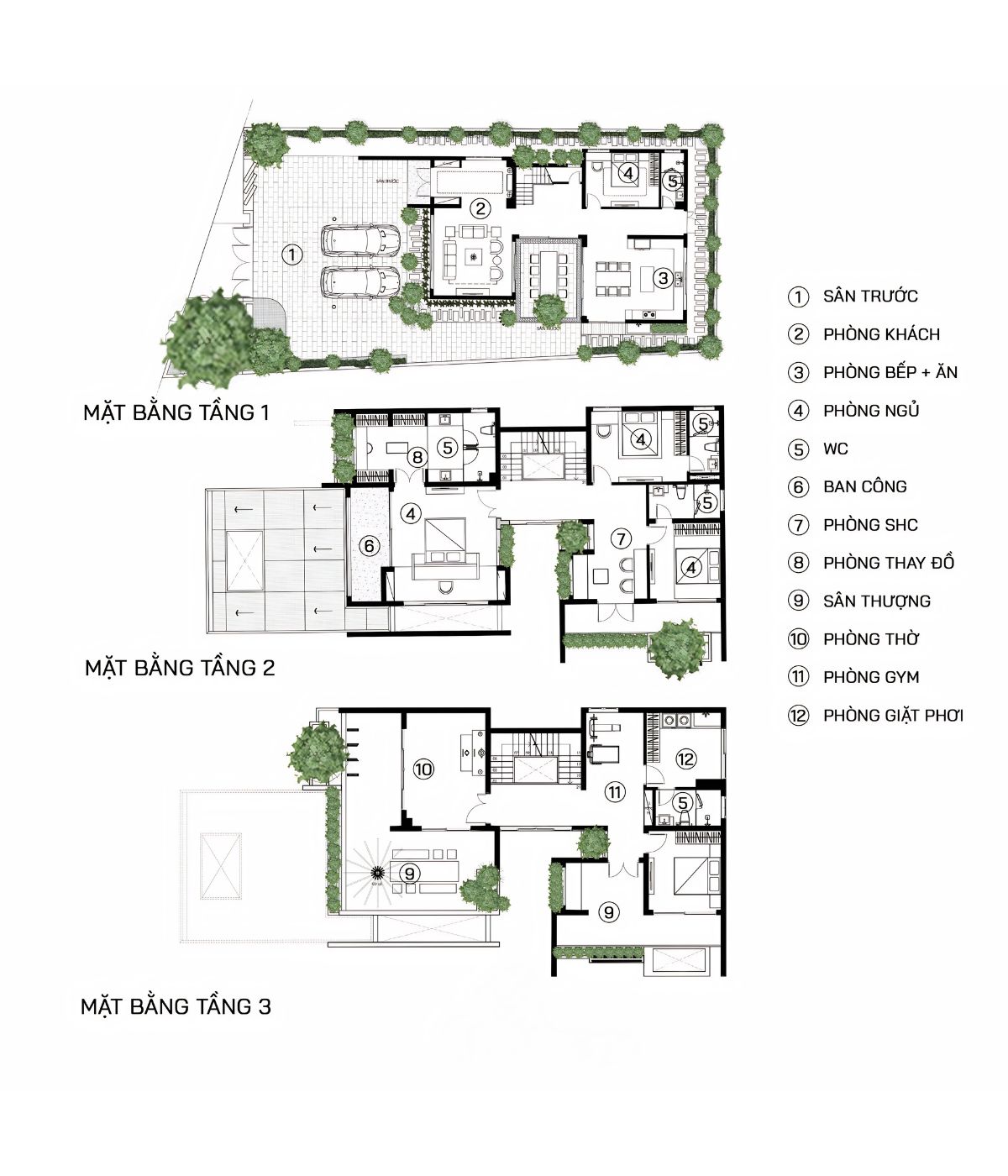 Biệt thự 3 tầng mái Nhật bố trí công năng khoa học và tiện nghi (Ảnh: Sưu tầm)