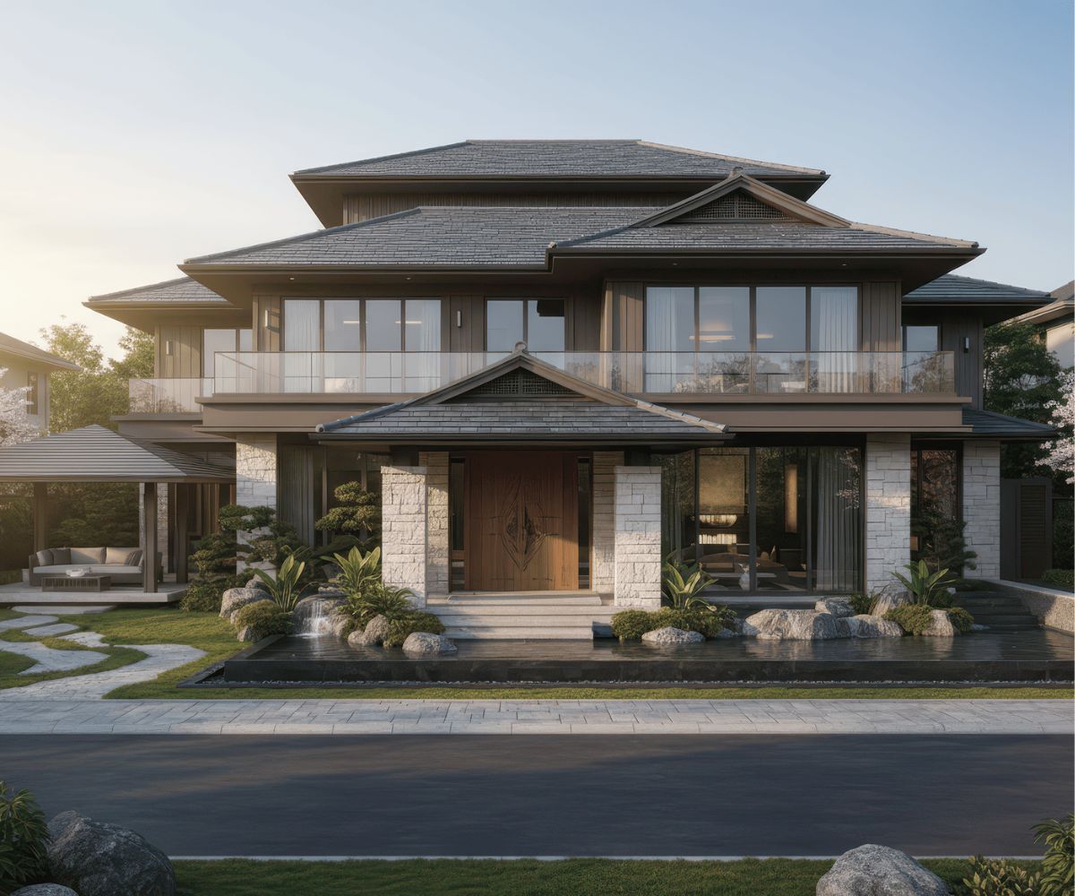 Thiết kế hướng sáng hợp lý giúp biệt thự 3 tầng mái Nhật thoáng mát (Ảnh: Sưu tầm)