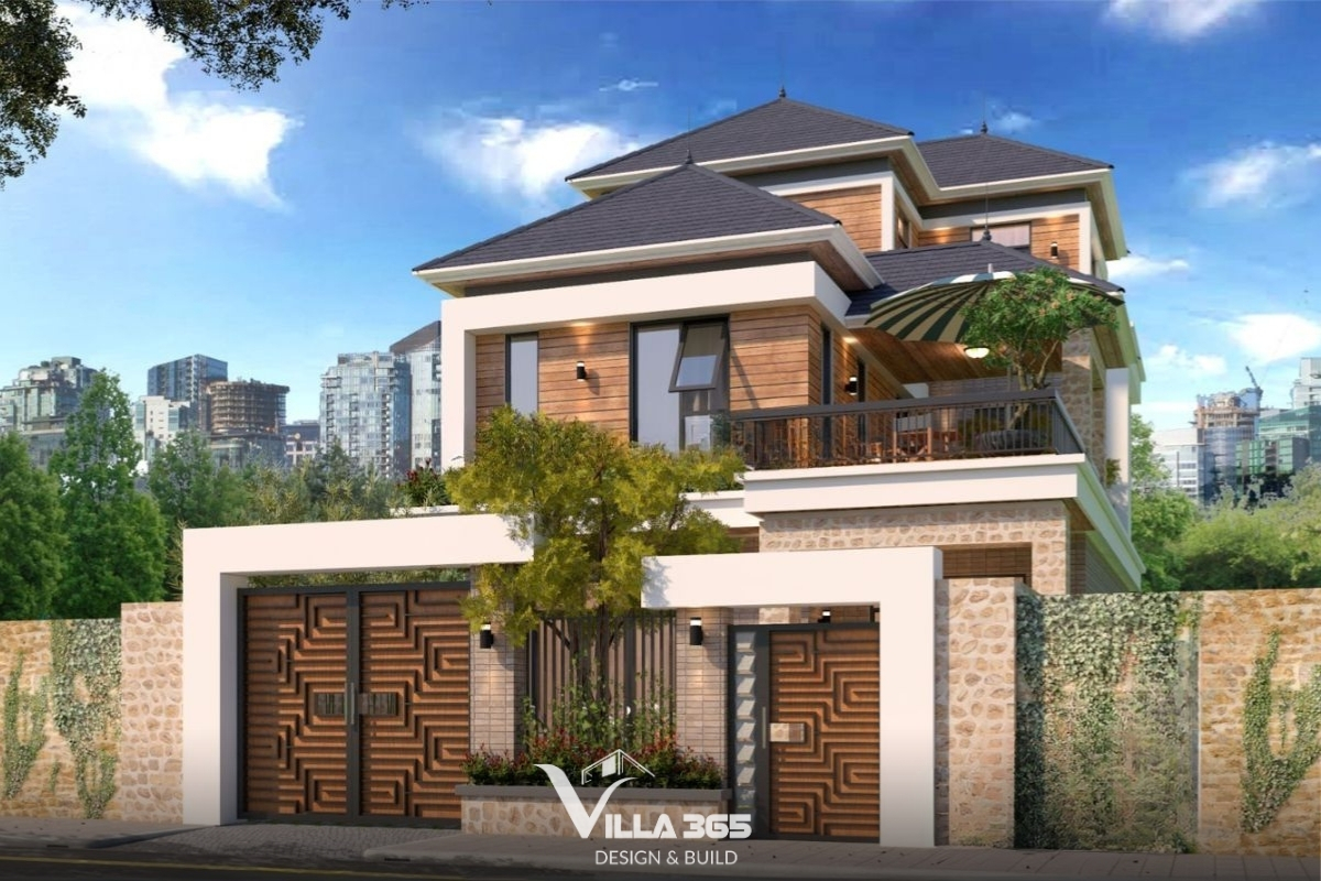 Biệt thự 3 tầng mái Nhật 120m² phù hợp gia đình trẻ