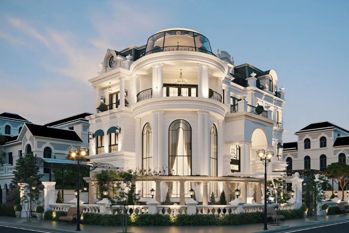 Biệt thự 4 tầng tân cổ điển không chỉ là xu hướng, mà còn là phong cách kiến trúc đã vượt qua thử thách của thời gian (Ảnh: Sưu tầm)