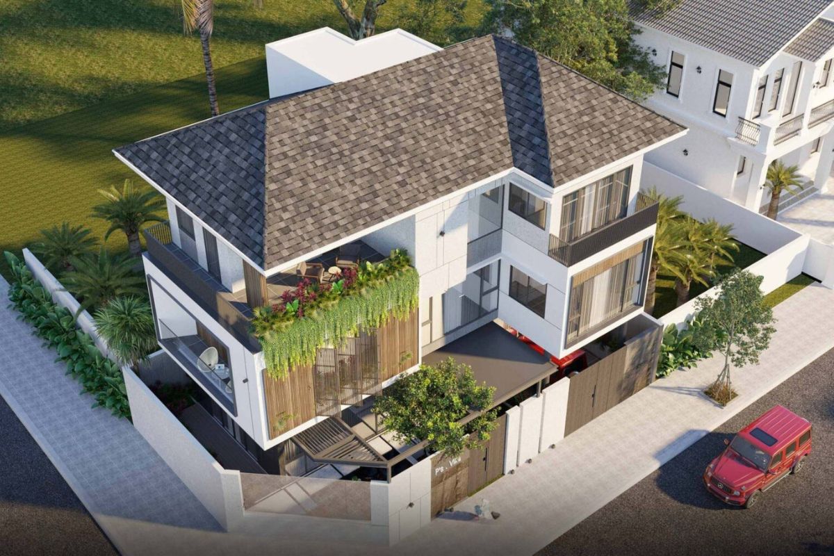 Thiết kế biệt thự chữ L hiện đại chịu ảnh hưởng bởi vật liệu, vị trí và đơn vị thi công  (Ảnh: Sưu tầm)