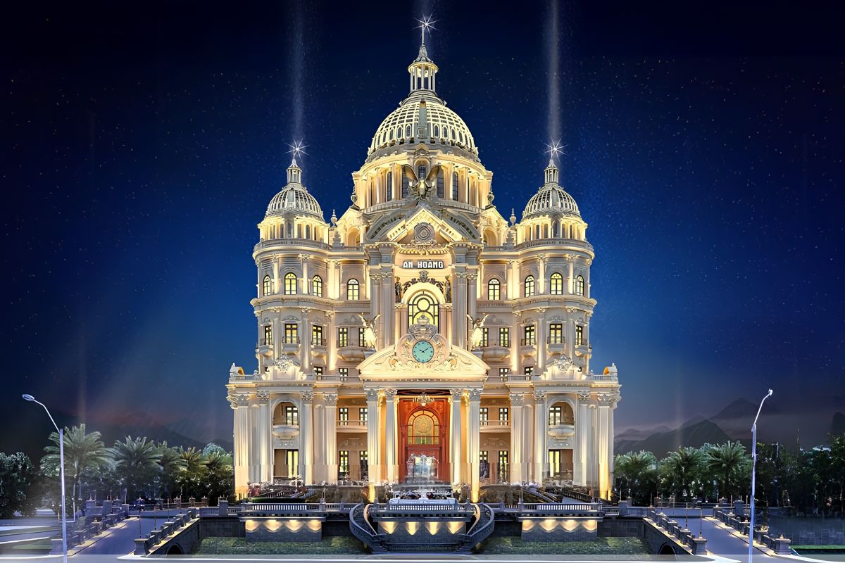 Thiết kế biệt thự cổ điển 4 tầng mang dấu ấn châu Âu sang trọng và chuẩn mực (Ảnh: Sưu tầm)