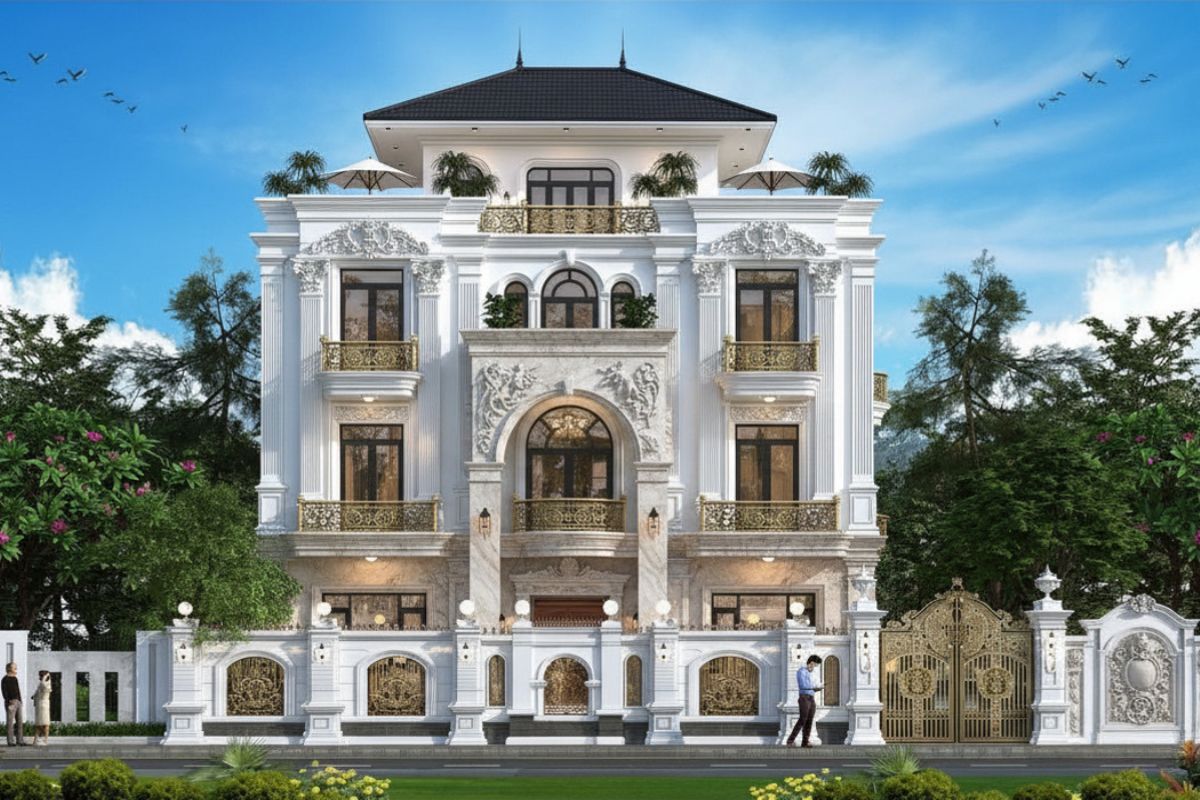 Biệt thự 4 tầng cổ điển khẳng định đẳng cấp và vị thế gia chủ (Ảnh: Sưu tầm)