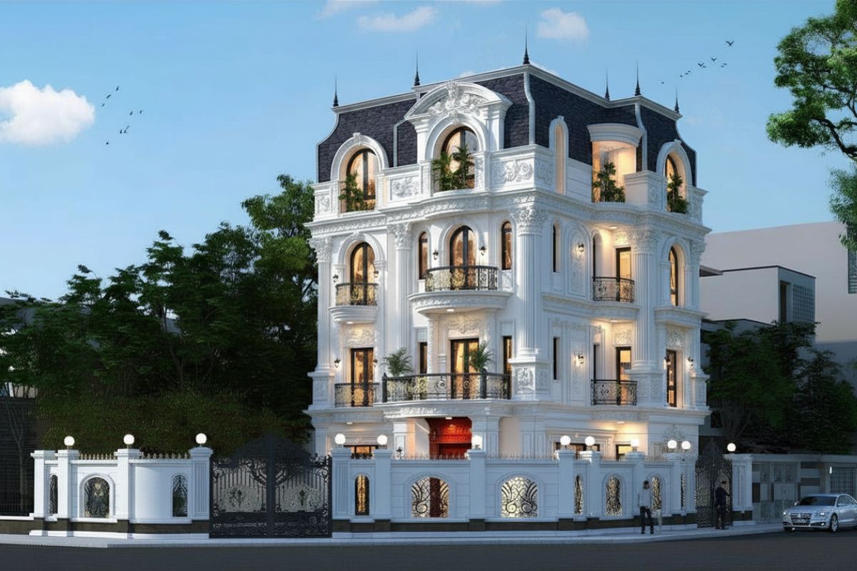 Một trong những mẫu biệt thự 4 tầng cổ điển đẹp vừa sang trọng vừa thực dụng (Ảnh: Sưu tầm)