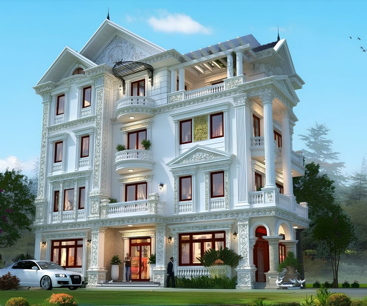 Biệt thự cổ điển 4 tầng có thang máy giúp tối ưu trải nghiệm sống hằng ngày (Ảnh: Sưu tầm)