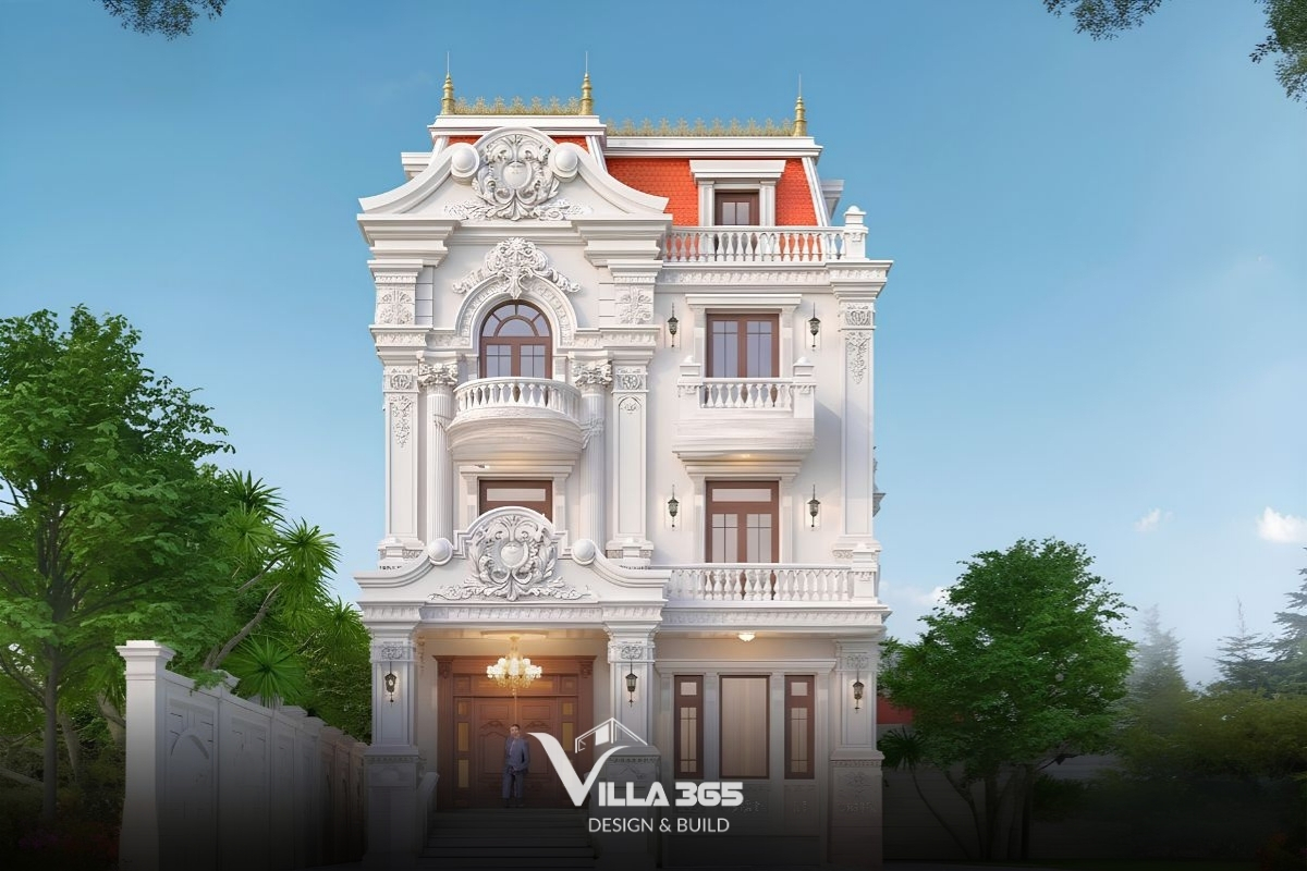 Biệt thự cổ điển đạt đến sự hoàn mỹ nhờ bố cục đối xứng và tỷ lệ vàng kinh điển