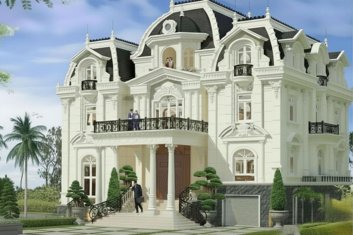 Mẫu biệt thự cổ điển mái Mansard là lựa chọn hoàn hảo để khẳng định đẳng cấp sống và gu thẩm mỹ tinh tế của gia chủ