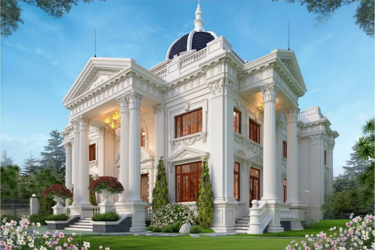 Biệt thự cổ điển nhà vườn 2 tầng – giải pháp hoàn hảo cho gia đình cần không gian rộng rãi nhưng vẫn đảm bảo riêng tư (Ảnh: Sưu tầm)