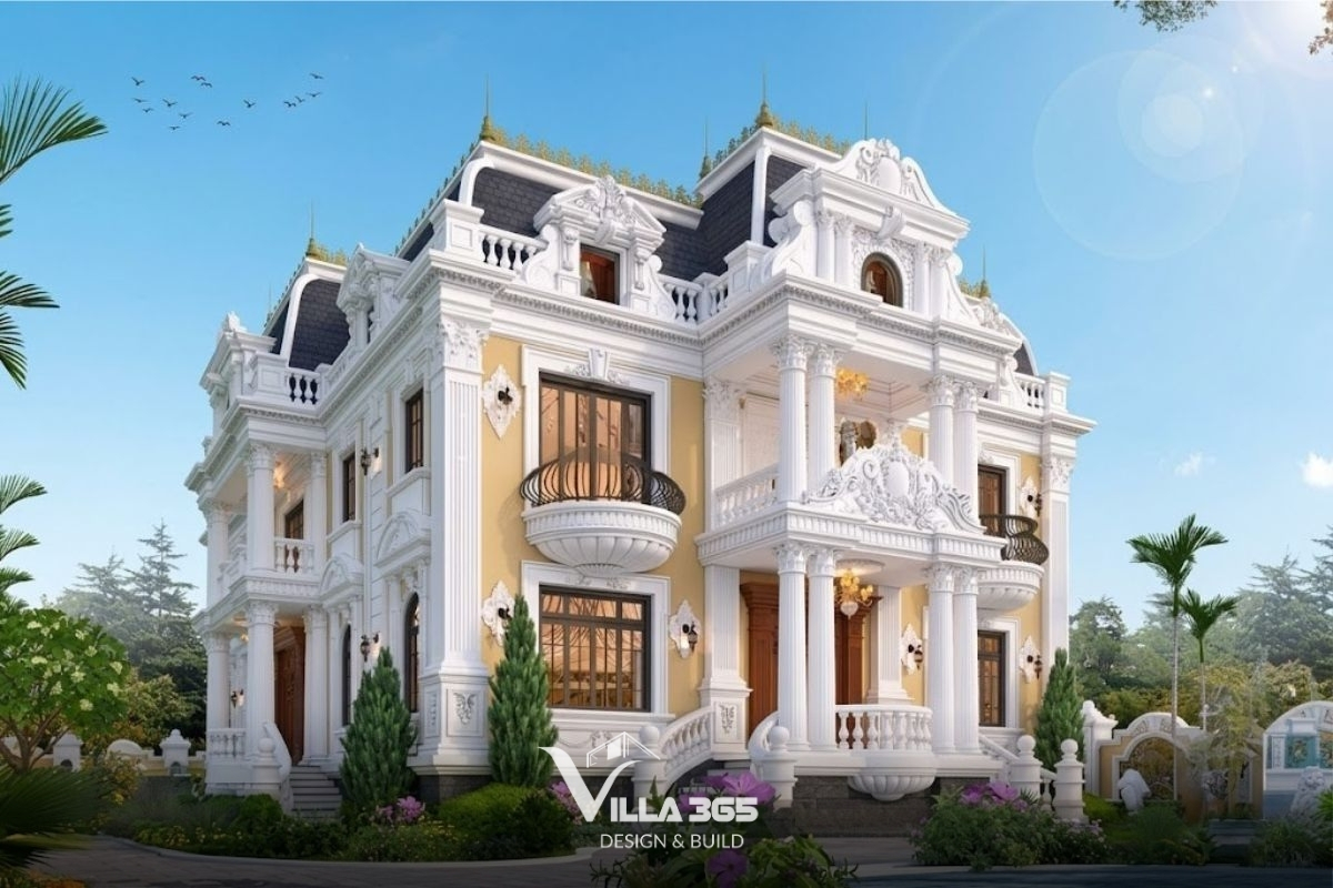 mẫu biệt thự cổ điển nhà vườn