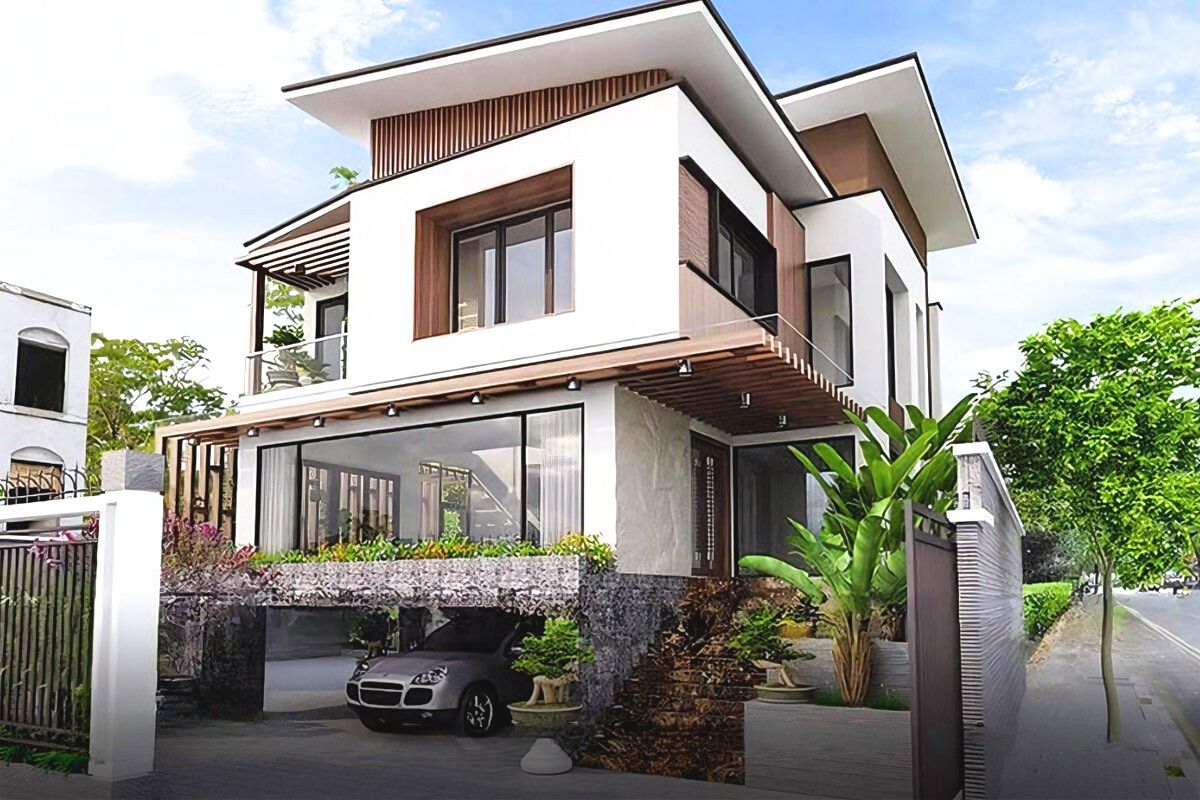 Biệt thự hiện đại 2 mặt tiền 2 tầng mang đến không gian sống tiện nghi, thoáng sáng và phù hợp với nhịp sống hiện đại (Ảnh: Sưu tầm)
