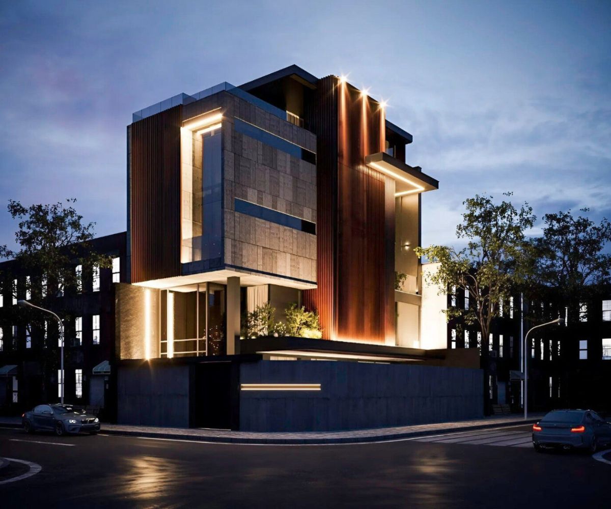 Thiết kế biệt thự 2 mặt tiền cao tầng phù hợp kết hợp ở và kinh doanh (Ảnh: Sưu tầm)