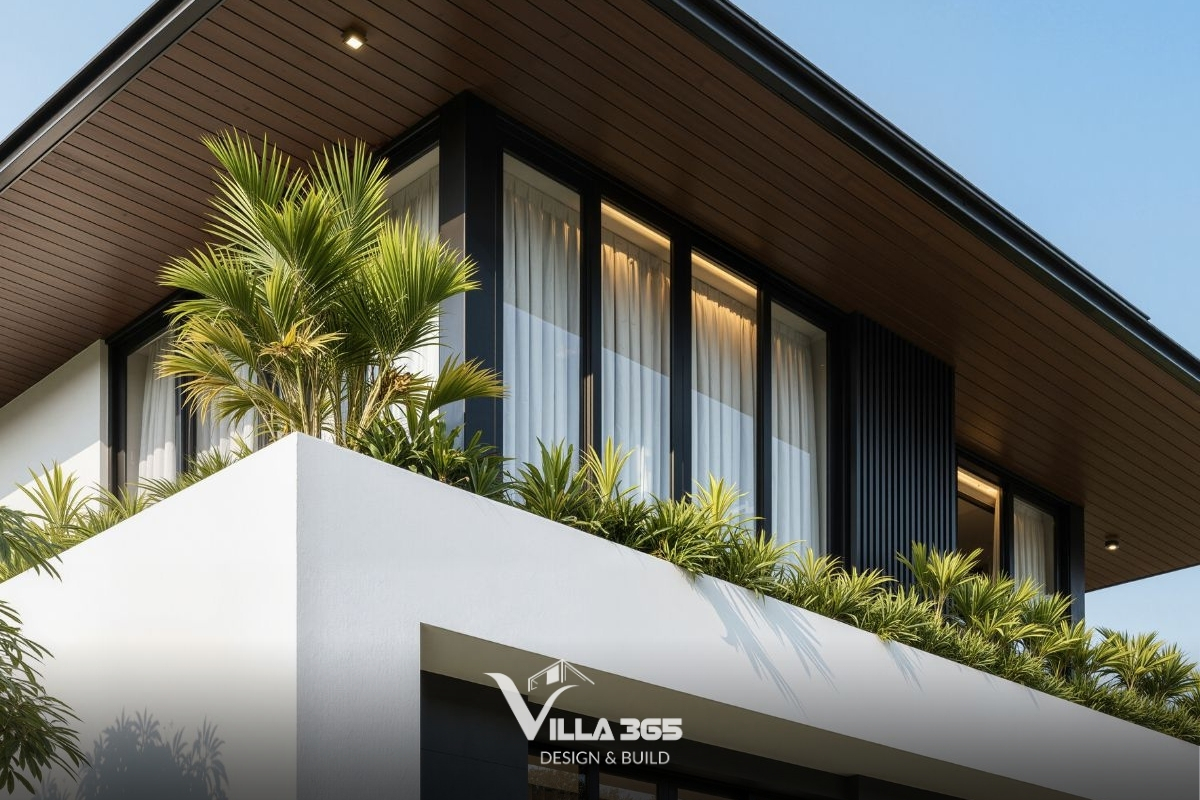 Mái đua sâu đóng vai trò lớp chắn bức xạ, kiểm soát vi khí hậu cho toàn bộ công trình