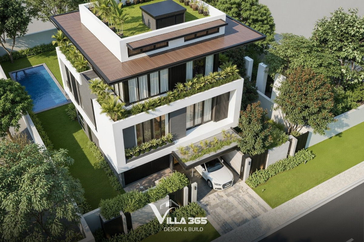 Vườn trên mái hoạt động như lớp cách nhiệt sinh thái, giảm hấp thụ nhiệt cho tầng dưới