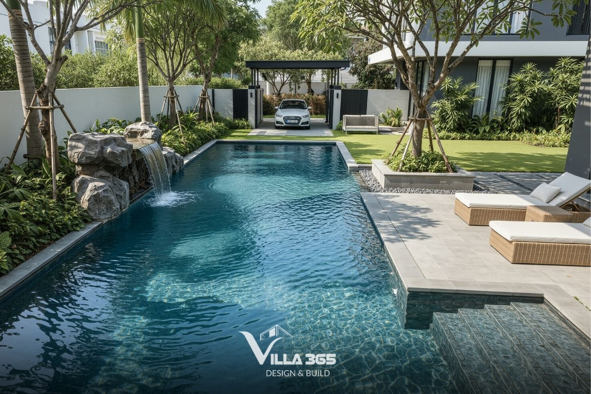 Giải pháp lát sân xen kẽ cỏ giúp hạn chế tích nhiệt và tăng khả năng thoát nước tự nhiên