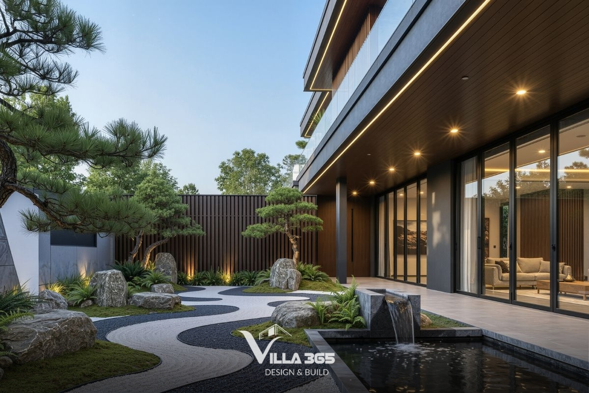 Khu vườn đóng vai trò trung tâm kết nối các thành viên trong gia đình