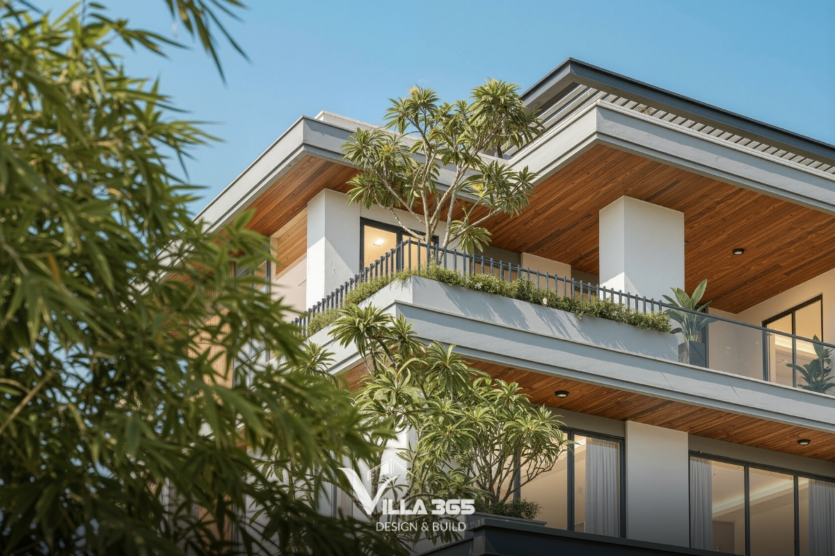 Cây xanh được tích hợp theo phương đứng giúp cải thiện vi khí hậu và nâng cao chất lượng sống