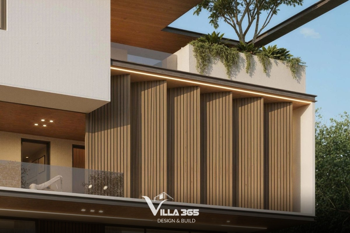 Hệ lam mặt đứng được tính toán góc nghiêng nhằm kiểm soát bức xạ và tối ưu thông gió tự nhiên