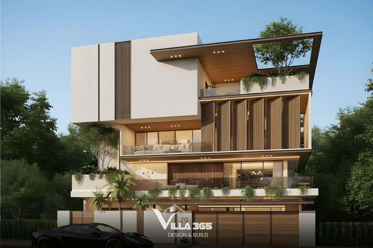 Hệ cây xanh đa tầng hoạt động như lớp màng sinh học giảm nhiệt và lọc bụi cho công trình