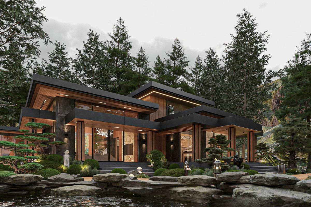 Biệt thự nhà vườn có hồ cá, tiểu cảnh đem lại những phút giây thư thái cho gia chủ (Ảnh: Sưu tầm)