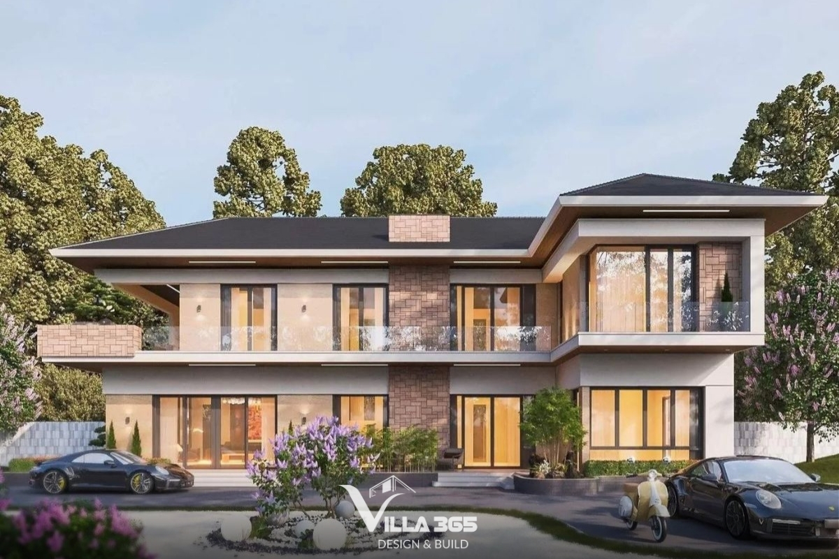 Biệt thự nhà vườn sở hữu cảnh quan nhiều lớp tạo chiều sâu xanh mát 