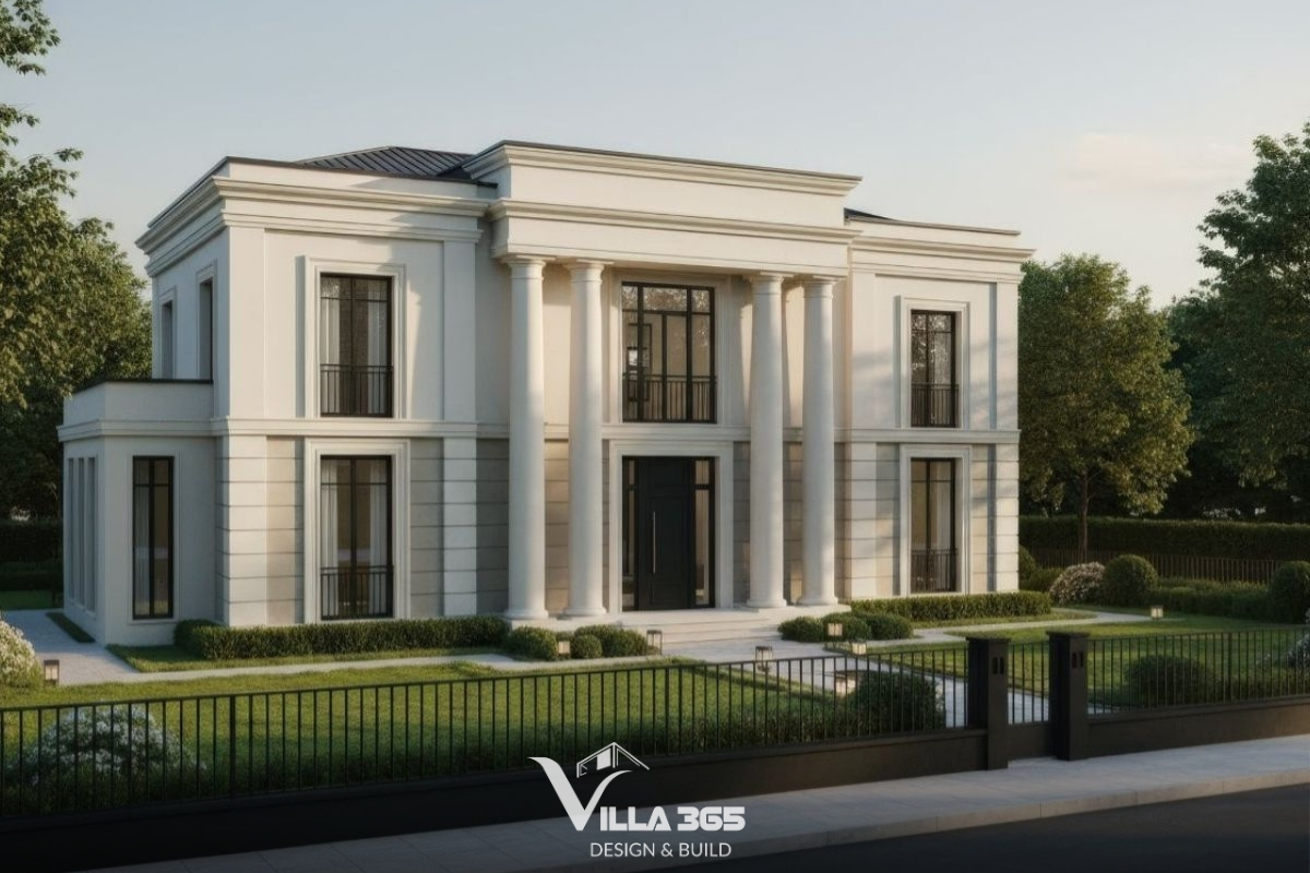 Mẫu nhà vườn có sân vườn rộng tạo tổng thể hài hòa, bề thế 