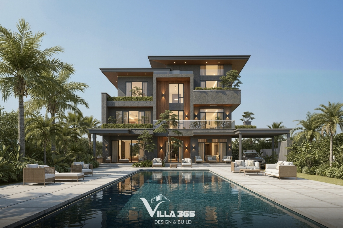 Mẫu nhà vườn 3 tầng đẹp với sân vườn rộng mang đến không gian sống xanh, thoáng và gần gũi thiên nhiên 