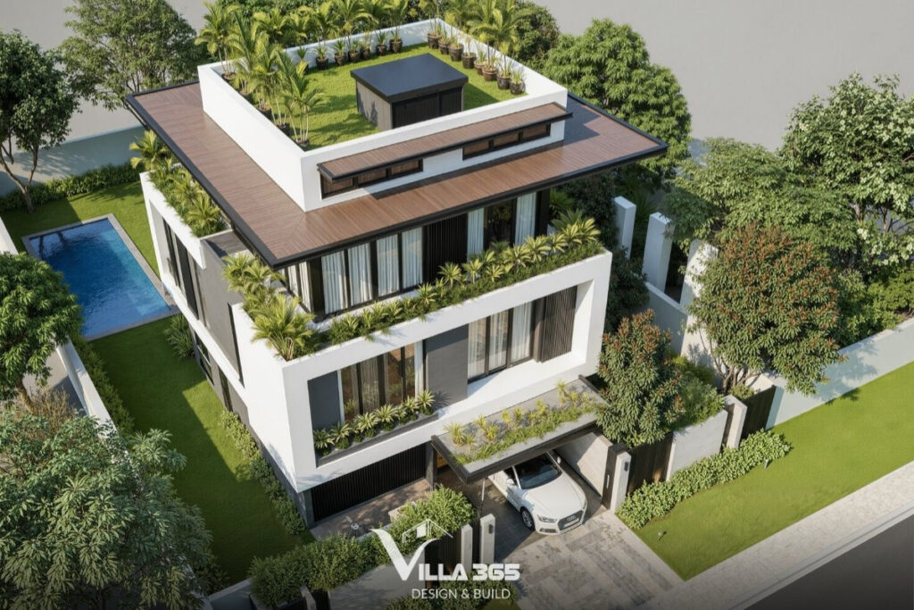 Biệt thự nhà vườn 3 tầng hiện đại