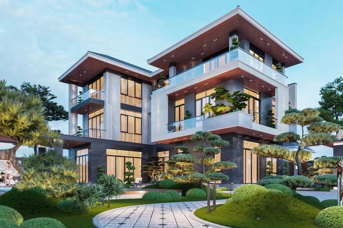 Biệt thự nhà vườn 3 tầng hiện đại là lựa chọn lý tưởng cho gia chủ muốn kết hợp kiến trúc và thiên nhiên trong một không gian sống đẳng cấp (Ảnh: Sưu tầm)