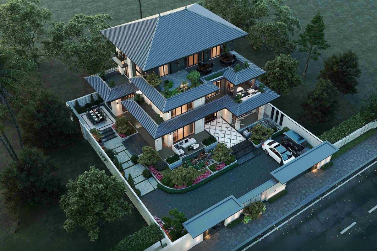 Không gian sống trở nên giàu cảm xúc hơn nhờ hệ sinh thái trong biệt thự nhà vườn 3 tầng hiện đại (Ảnh: Sưu tầm)