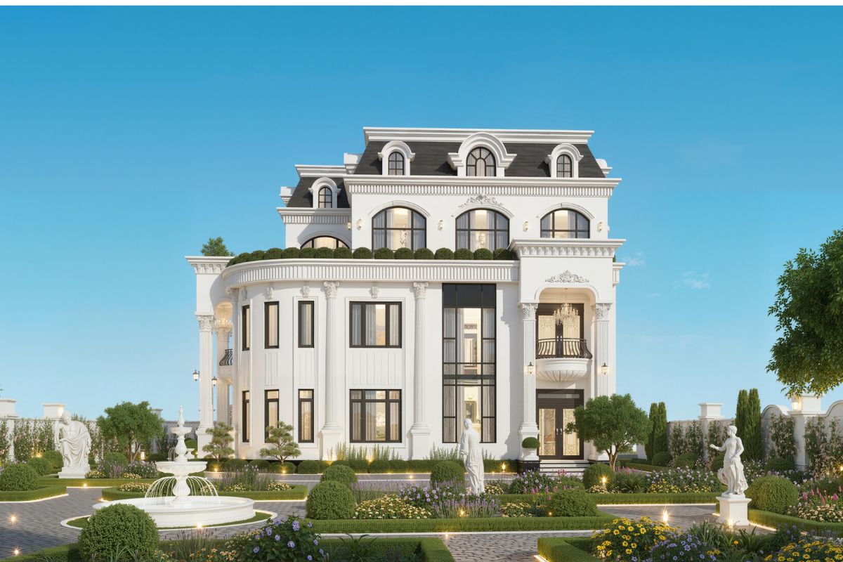 Biệt thự nhà vườn tân cổ điển – xu hướng sống xanh kết hợp vẻ đẹp sang trọng và tinh tế (Ảnh: Sưu tầm)