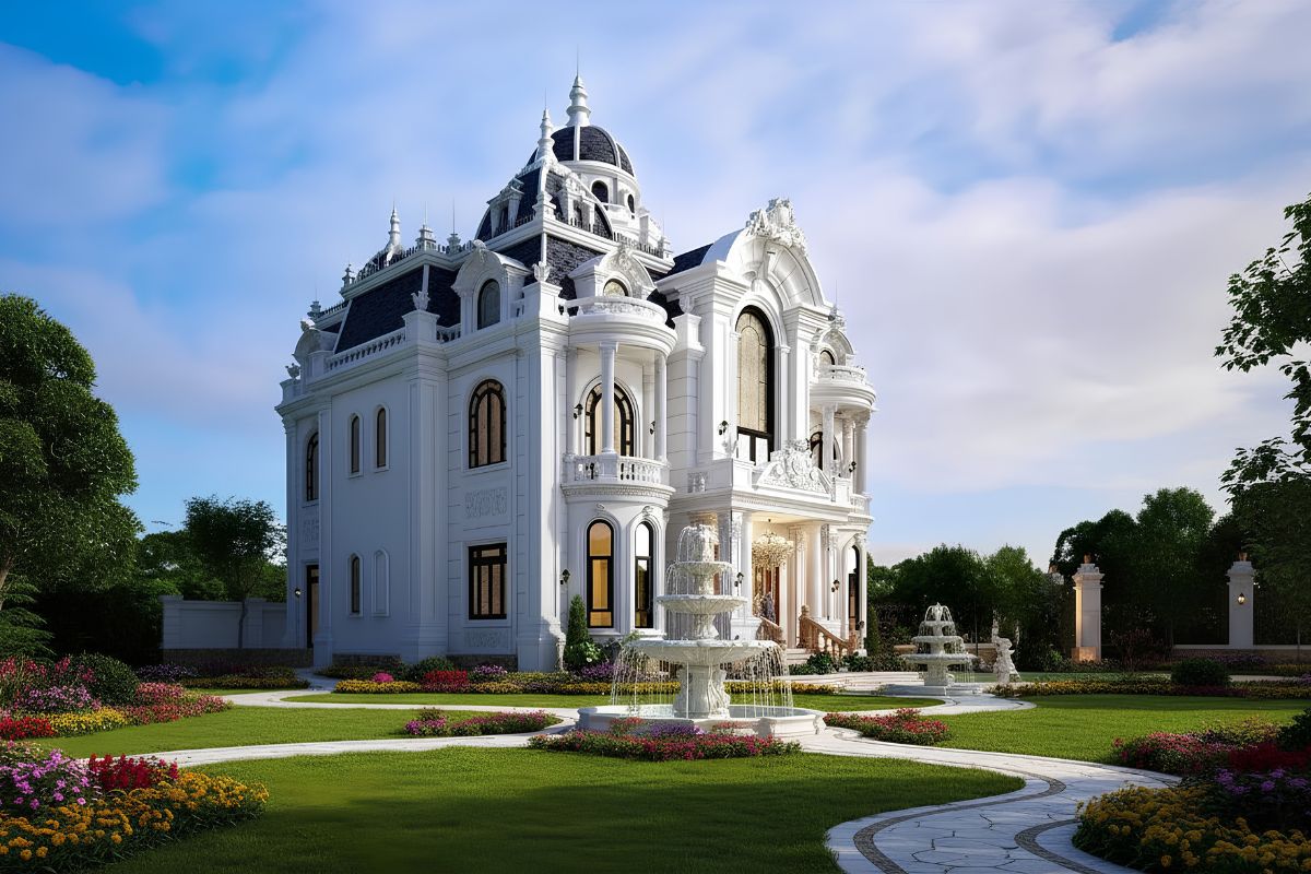 Biệt thự nhà vườn tân cổ điển ưu tiên chiều ngang và sự kết nối thiên nhiên bền vững (Ảnh: Sưu tầm)