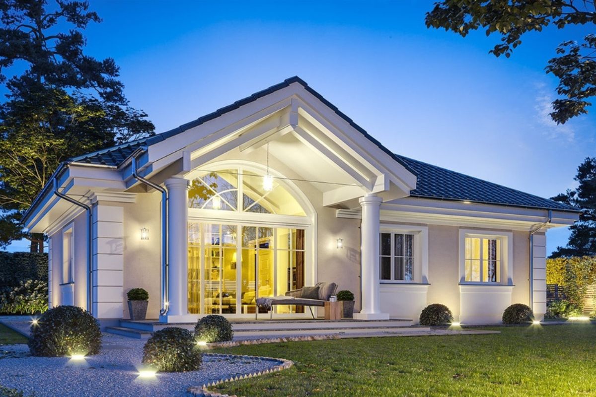 Thiết kế biệt thự nhà vườn chú trọng hiên và sảnh để tạo điểm nhấn sang trọng (Ảnh: Sưu tầm)