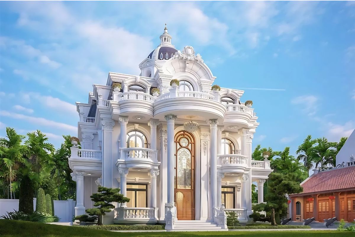 Biệt thự nhà vườn tân cổ điển 2 tầng tối ưu công năng và phân chia không gian hợp lý (Ảnh: Sưu tầm)